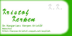 kristof kerpen business card