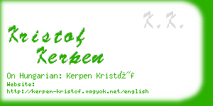 kristof kerpen business card